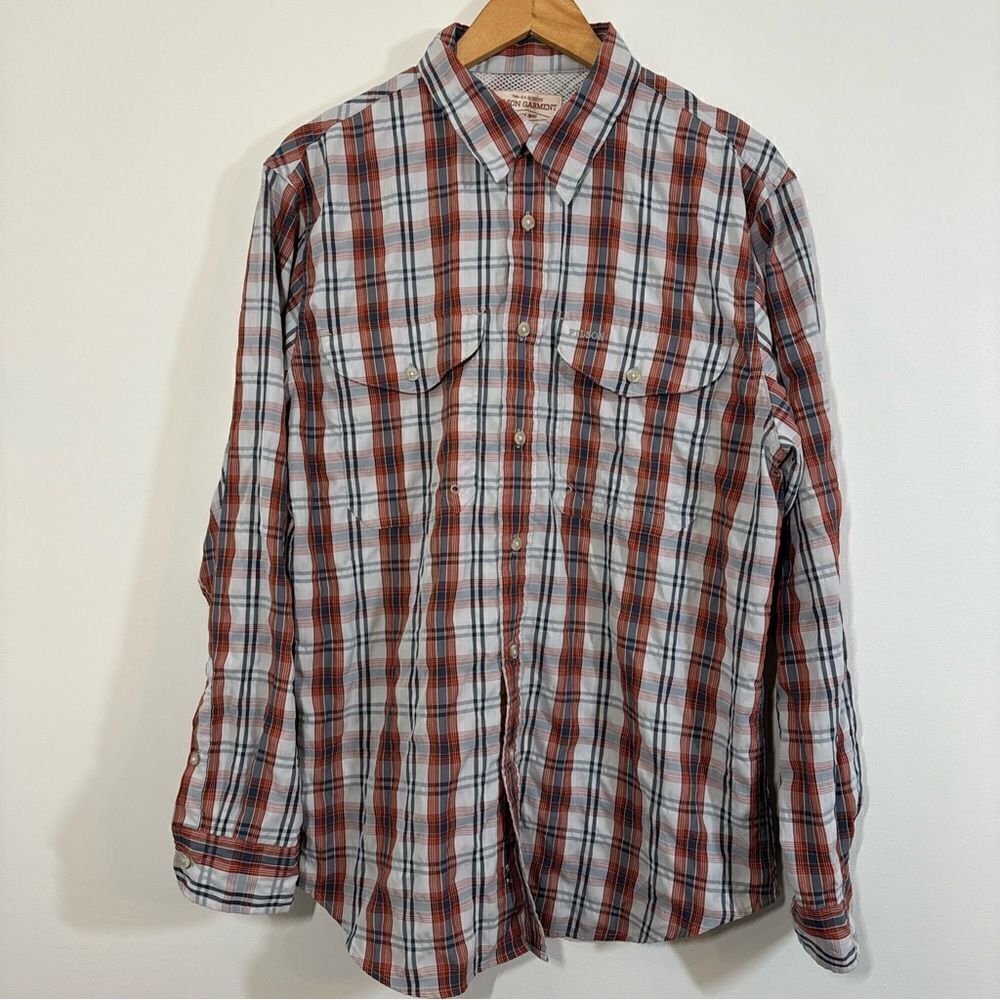 CC Filson Shirt Mens Plaid Vented Performance Fishing Long Sleeve Medium